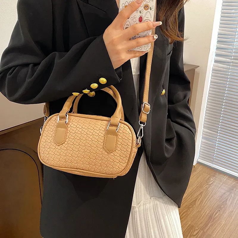 TOUTSEUL YOLO PU Boston Bag Handbag Women's Khaki/Yellow/Green/Black-3
