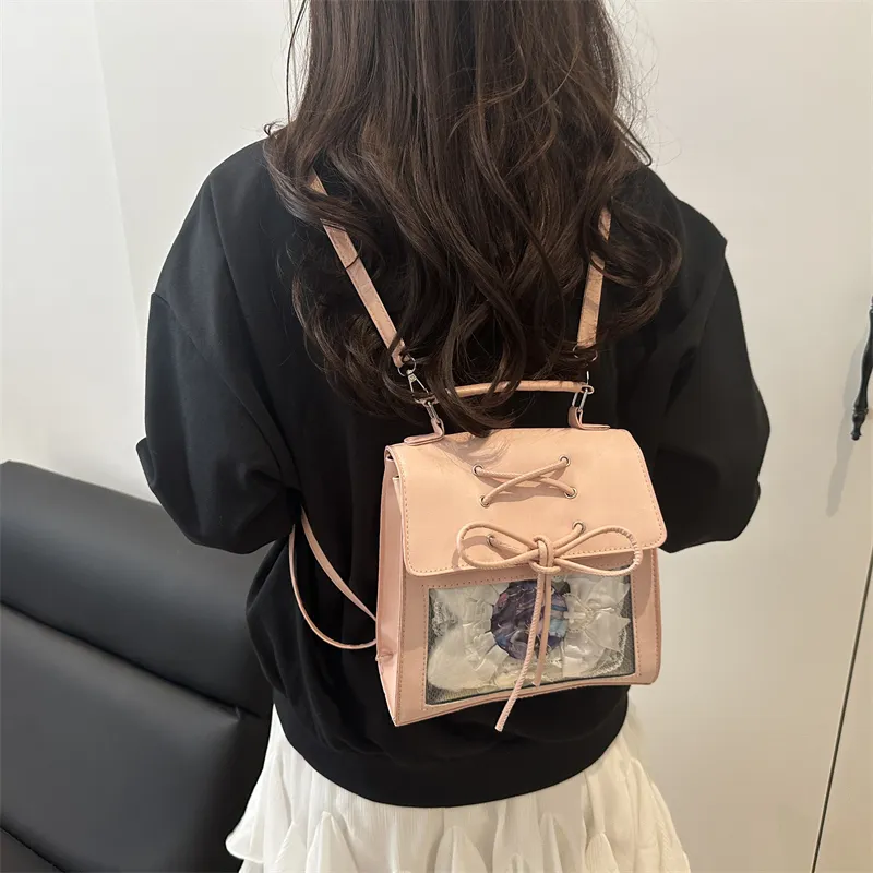 TOUTSEUL YOLO PU Backpack Women's White/Silver/Black/Pink-19