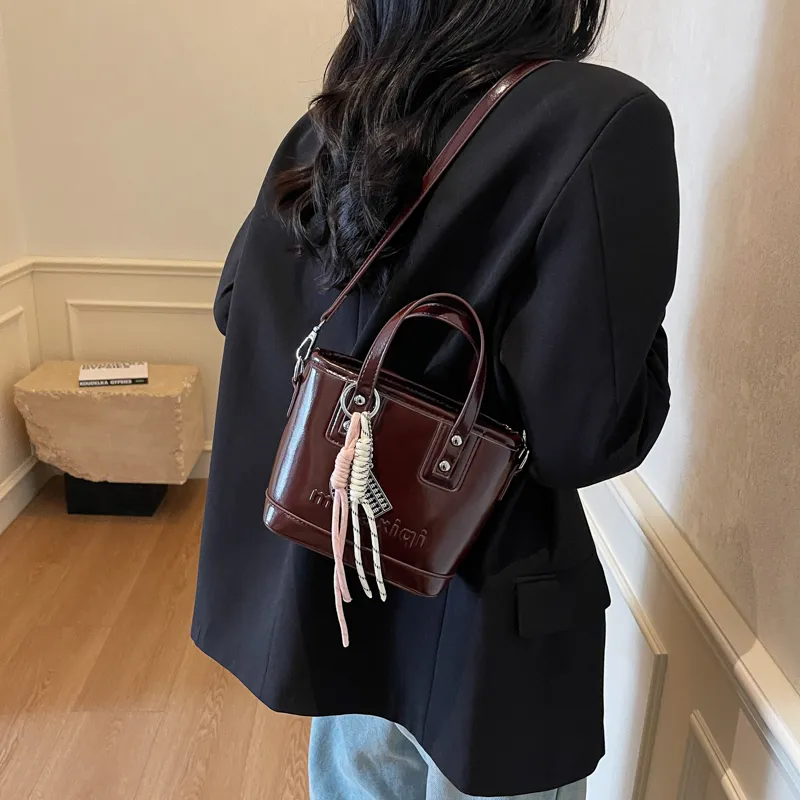 TOUTSEUL YOLO PU One Shoulder Handbag Women's Ecru/Black/Pink/Coffee-16
