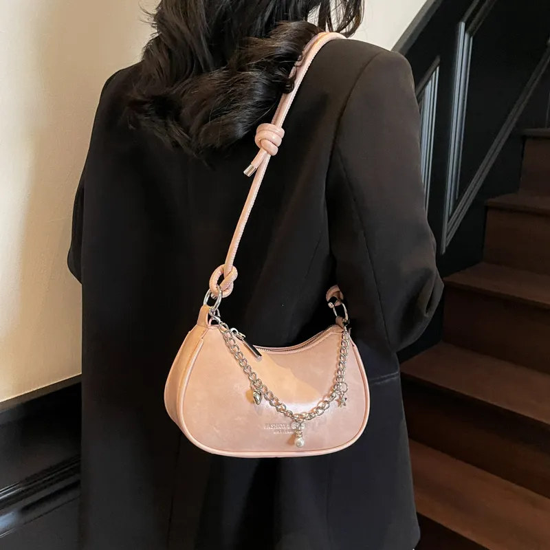 TOUTSEUL YOLO PU Crossbody Underarm Shoulder Bag Women's Ecru/Gray/Pink/Black-12