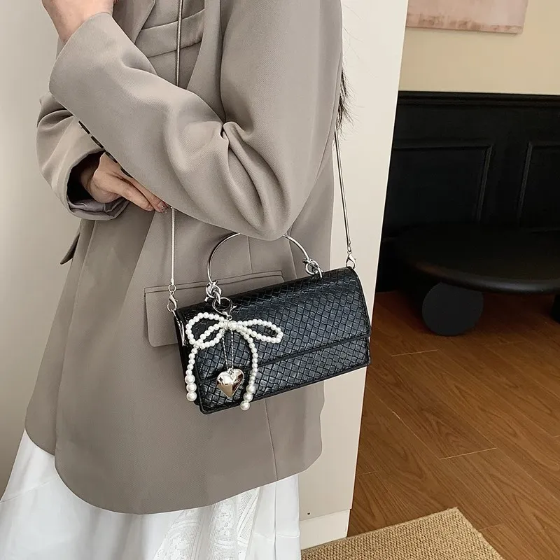TOUTSEUL YOLO Pu Crossbody One Shoulder Handbag Women's White/Silver/Black-9
