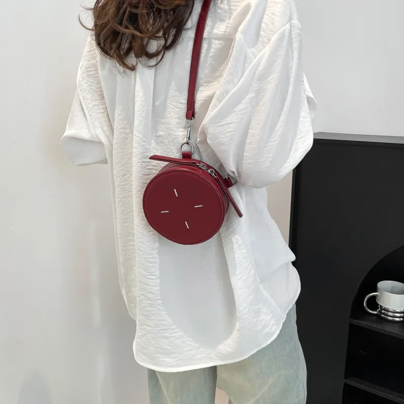 TOUTSEUL YOLO PU Round Bag, Shoulder Bag Women's Ecru/Pink/Red/Black-17