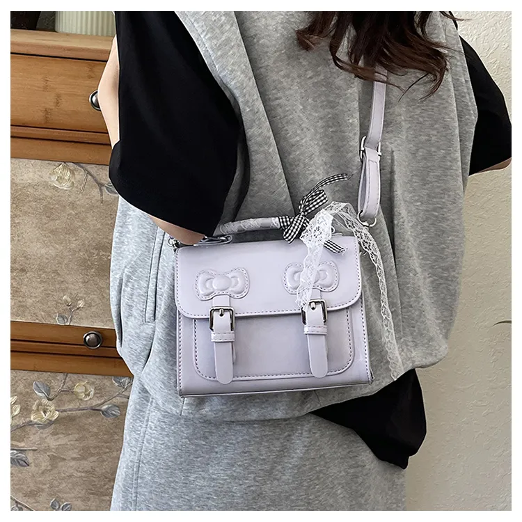 TOUTSEUL YOLO PU One Shoulder Handbag Women's Ecru/Black/Silver/Purple/Pink-20