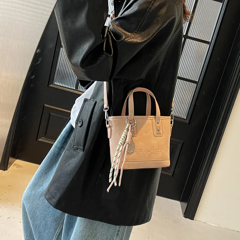 TOUTSEUL YOLO PU One Shoulder Handbag Women's Ecru/Black/Pink/Coffee-14
