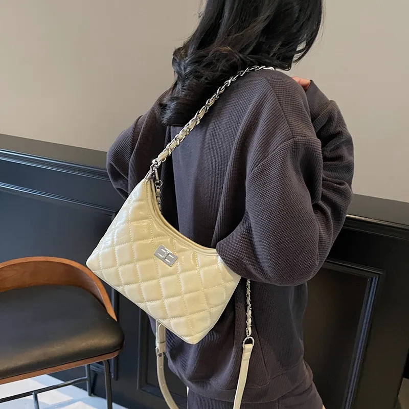 TOUTSEUL YOLO PU Shoulder Bag Women's Litchi Meat White/Nut Latte/Lime Yellow/Morning Mist Gray-5