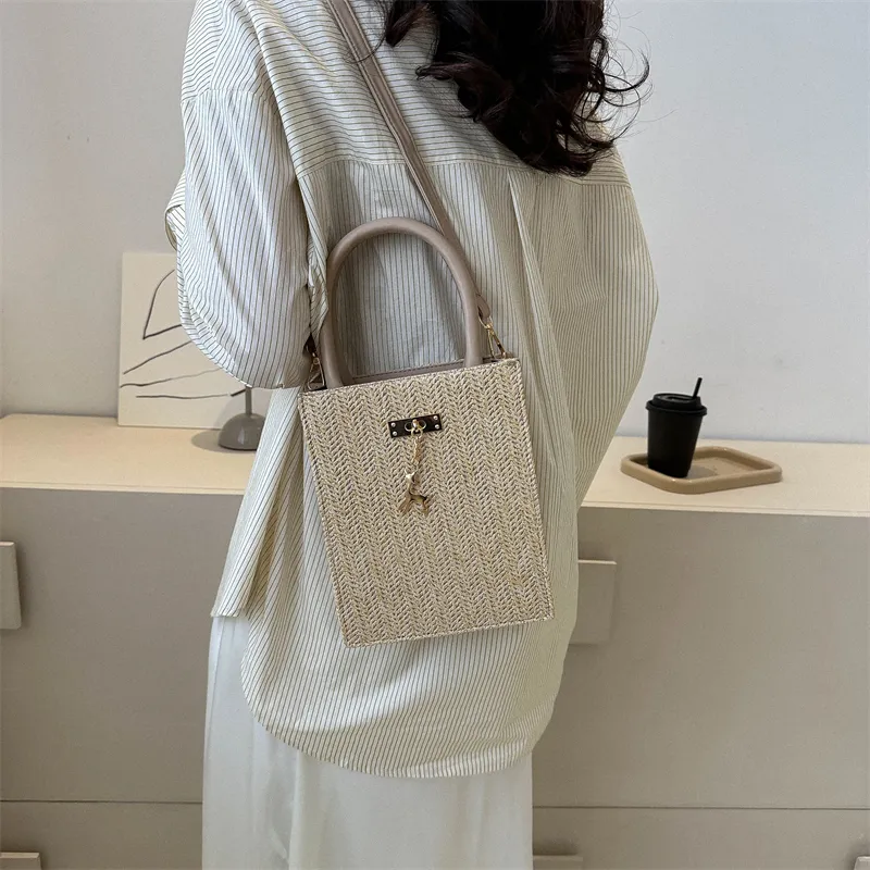 TOUTSEUL YOLO Woven Handbag Women's Beige/Khaki-7