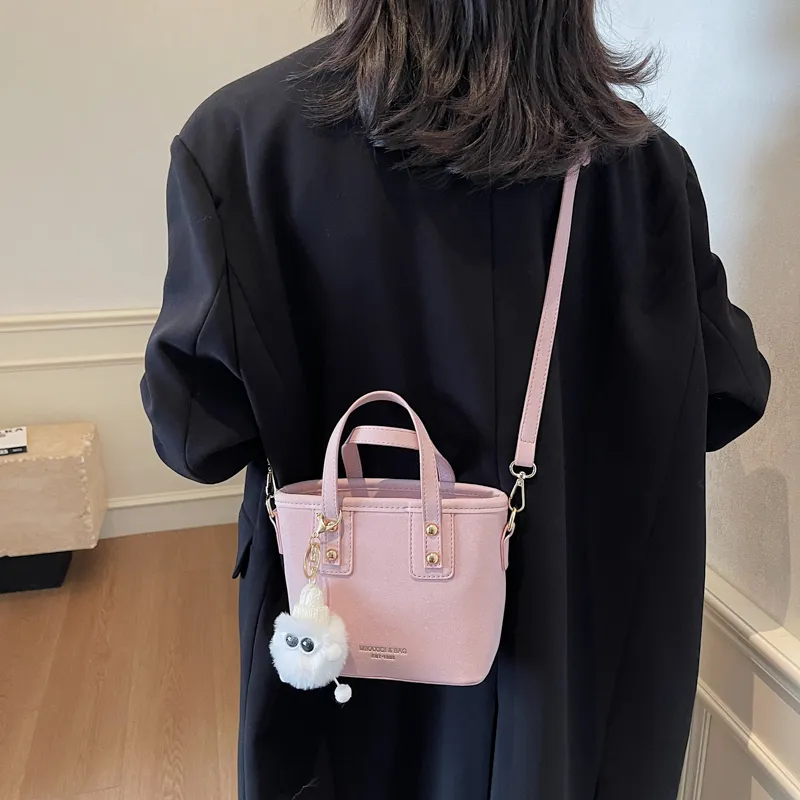 TOUTSEUL YOLO Pu Crossbody One Shoulder Handbag Women's Ecru/Black/Pink/Coffee-11