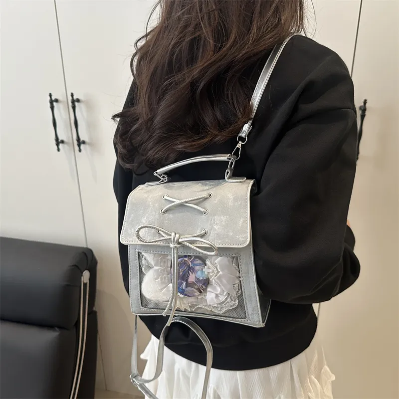 TOUTSEUL YOLO PU Backpack Women's White/Silver/Black/Pink-9