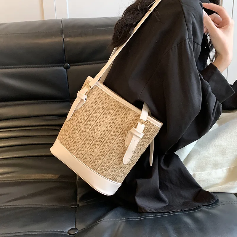 TOUTSEUL YOLO Straw Woven Shoulder Bag Women's Multicolor-1