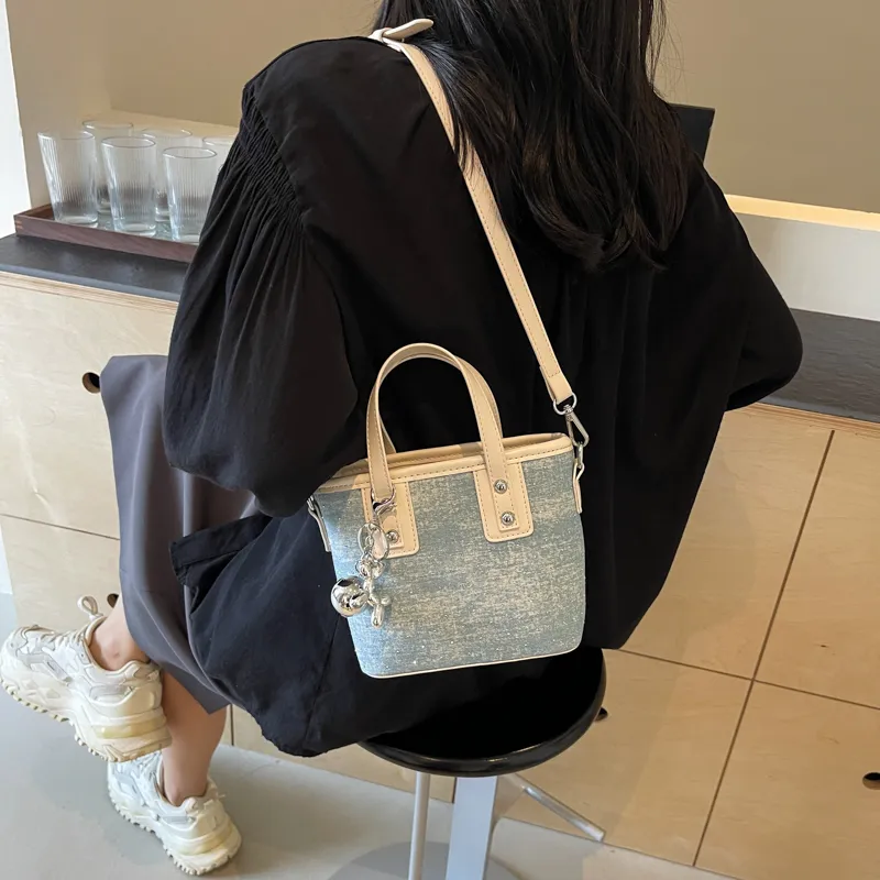 TOUTSEUL YOLO Fabric One Shoulder Handbag Regular Women's Ecru/Pink/Blue/Silver-5