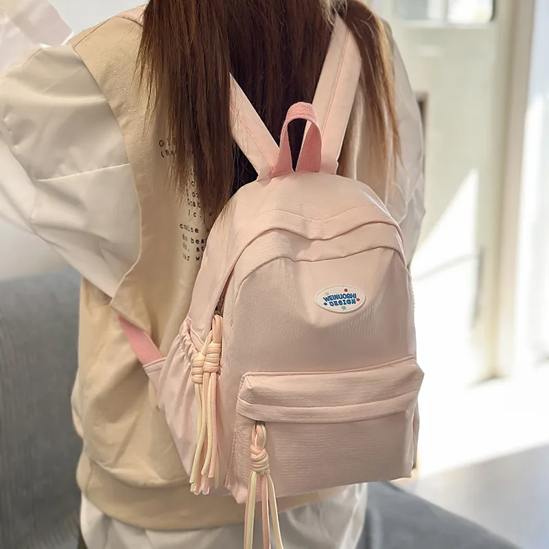 TOUTSEUL YOLO Nylon Backpack Unisex Black/Pink/Yellow/Blue-7