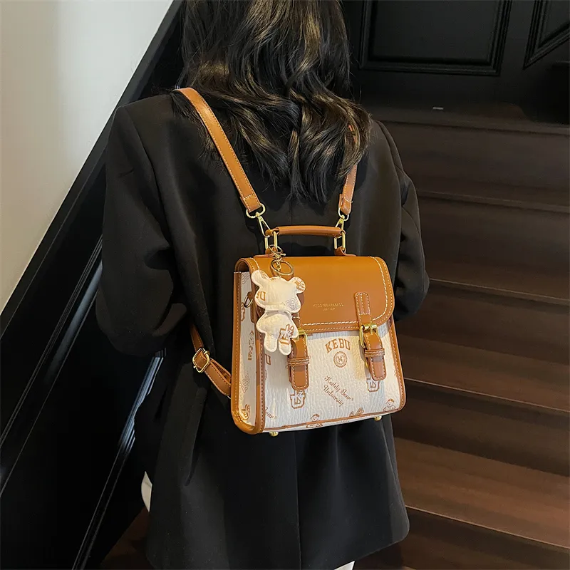 TOUTSEUL YOLO PU One Shoulder Crossbody Backpack Women's White/Black/Pink/Brown-3