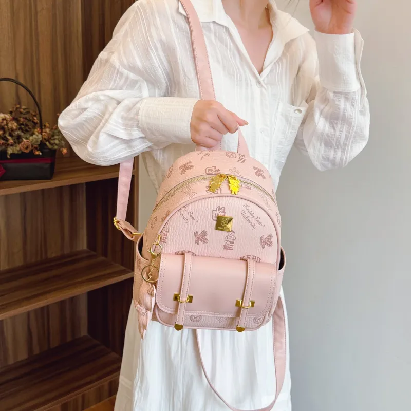 TOUTSEUL YOLO PU Backpack Women's White/Pink/Black/Brown-17