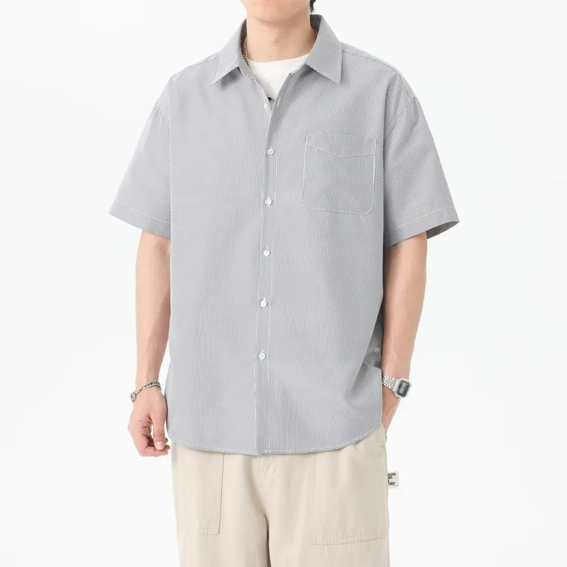SOIE Shirt Unisex Yellow With White Stripes-34