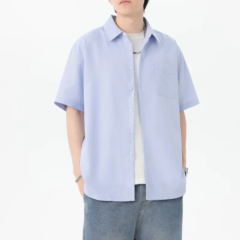 SOIE Shirt Unisex Yellow With White Stripes-28