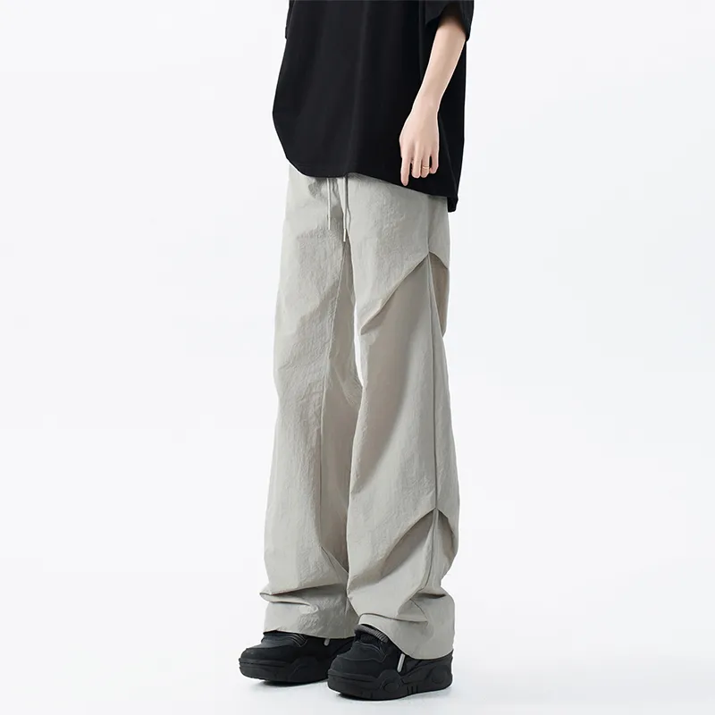 SOIE Casual Pants Unisex Gray White-6