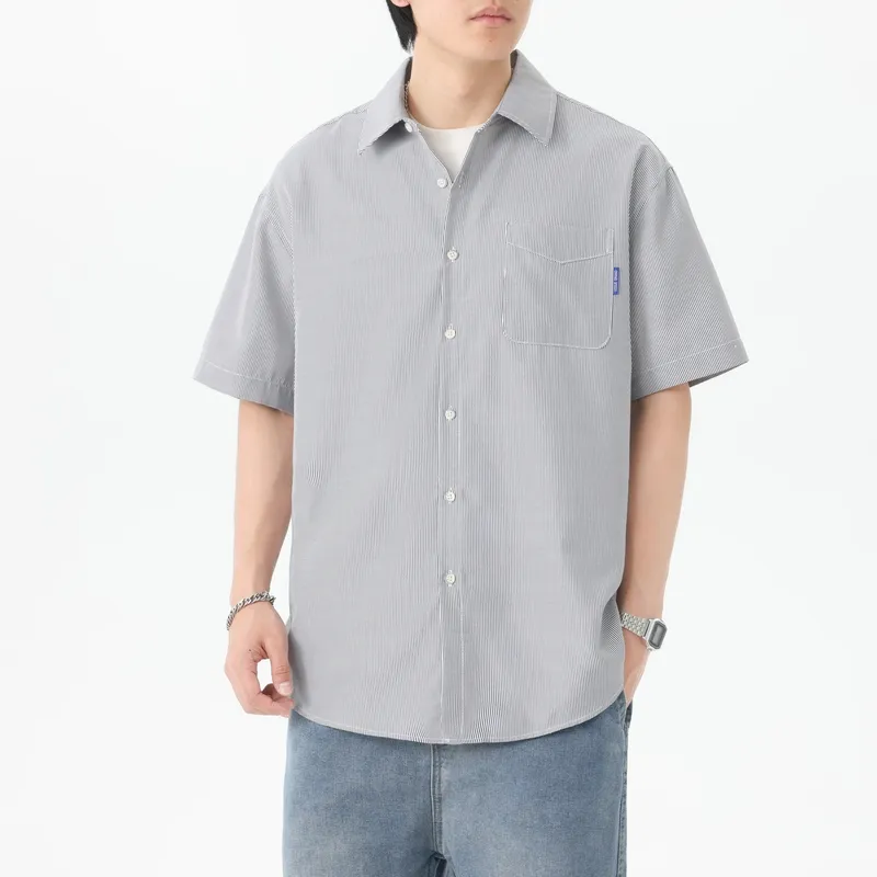 SOIE Shirt Unisex Yellow With White Stripes-48