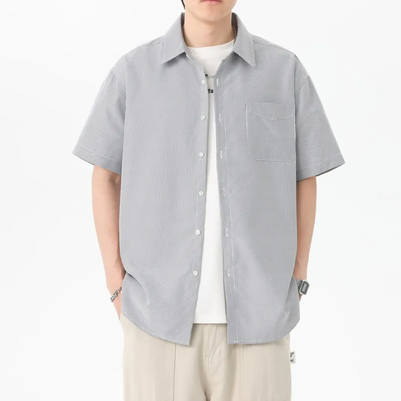 SOIE Shirt Unisex Yellow With White Stripes-32