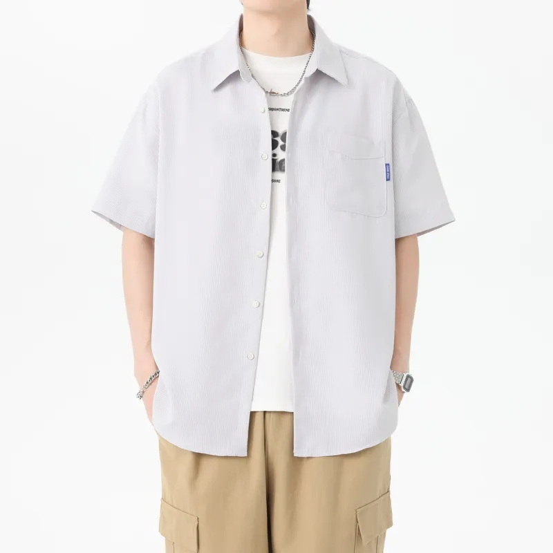 SOIE Shirt Unisex Yellow With White Stripes-38