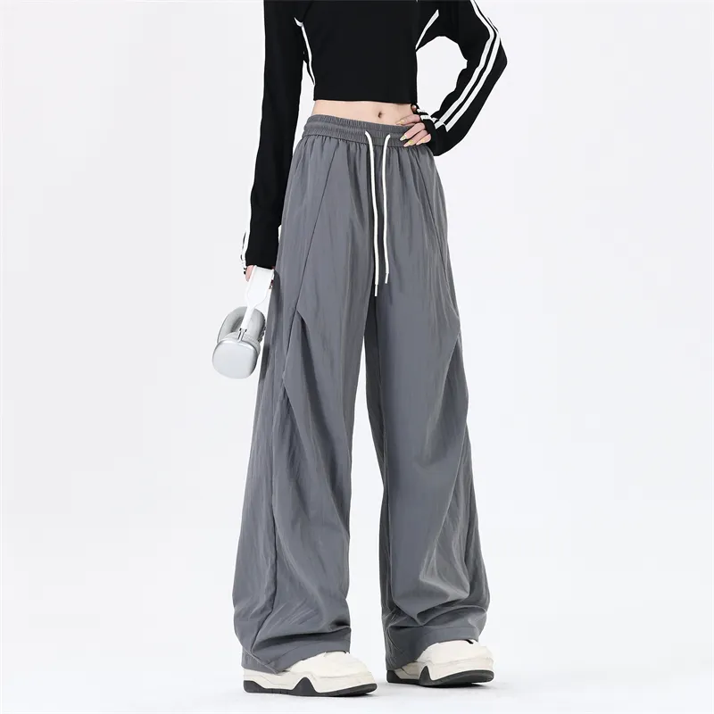 SOIE Cargo Pants Unisex Pink [Summer Cool Ice Silk Material]-74