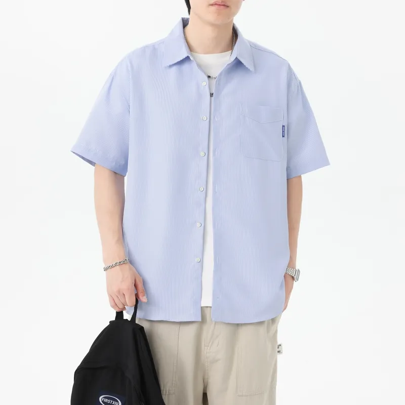 SOIE Shirt Unisex Yellow With White Stripes-64