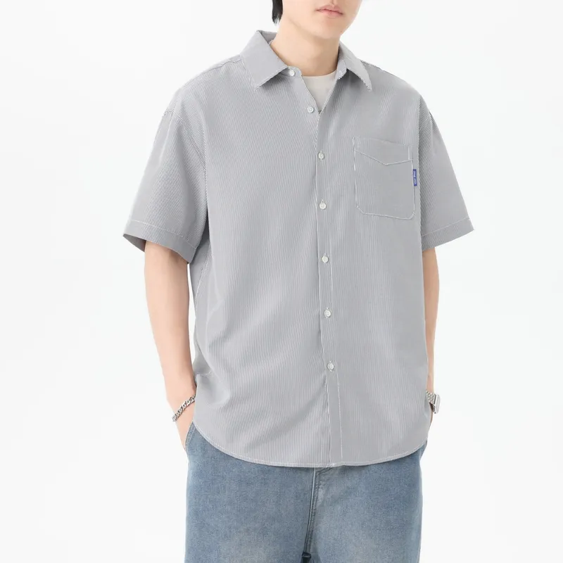 SOIE Shirt Unisex Yellow With White Stripes-47