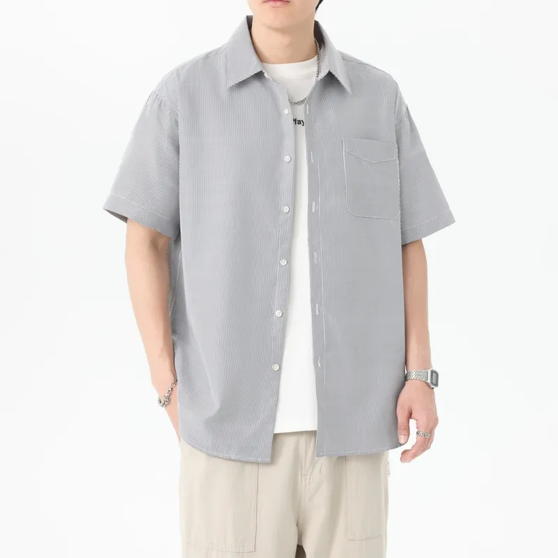 SOIE Shirt Unisex Yellow With White Stripes-33