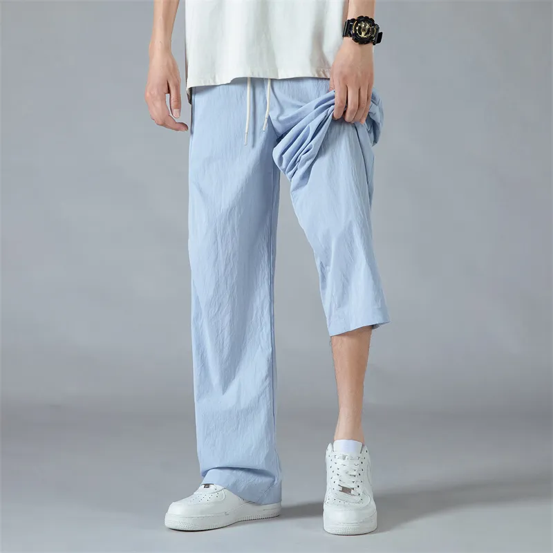 SOIE Casual Pants Unisex Gray White-33