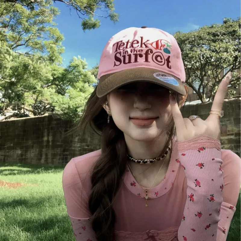 ARTEC Cotton Baseball Caps Unisex Orange/Pink-5