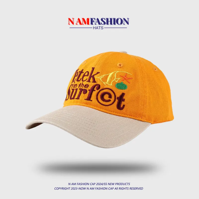 ARTEC Cotton Baseball Caps Unisex Orange/Pink-2