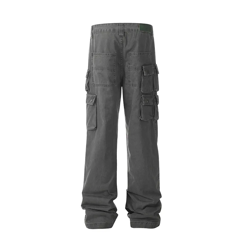 S3T5 Cargo Pants Unisex Washed Gray-1