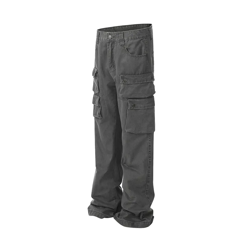 S3T5 Cargo Pants Unisex Washed Gray-2