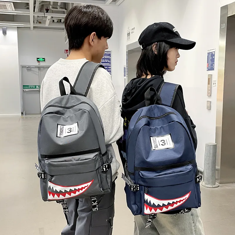 Dusen Kangaroo Nylon Backpack Regular Unisex White/Gray/Black/Army Green/Dark Blue-19
