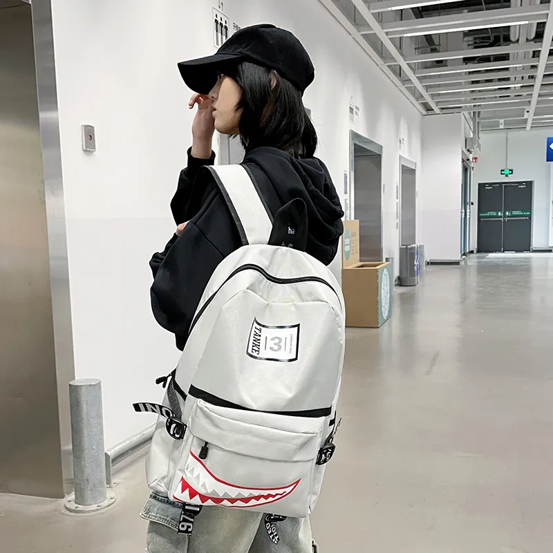 Dusen Kangaroo Nylon Backpack Regular Unisex White/Gray/Black/Army Green/Dark Blue-1