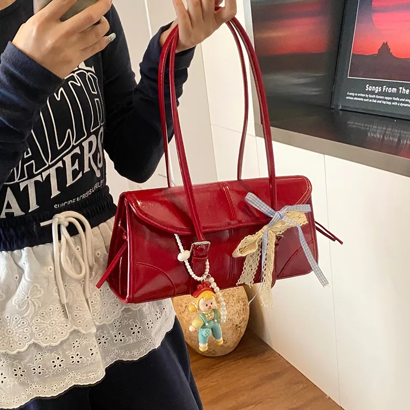 Dusen Kangaroo PU Shoulder Bag Women's Multicolor-13