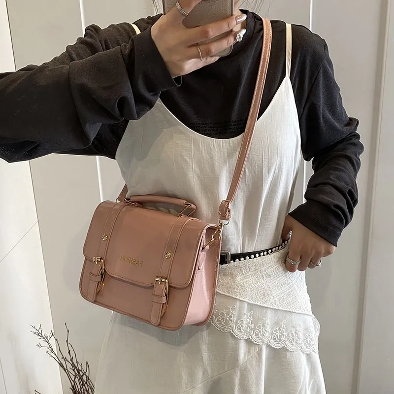 Dusen Kangaroo PU One Shoulder Handbag Women's Multicolor-22
