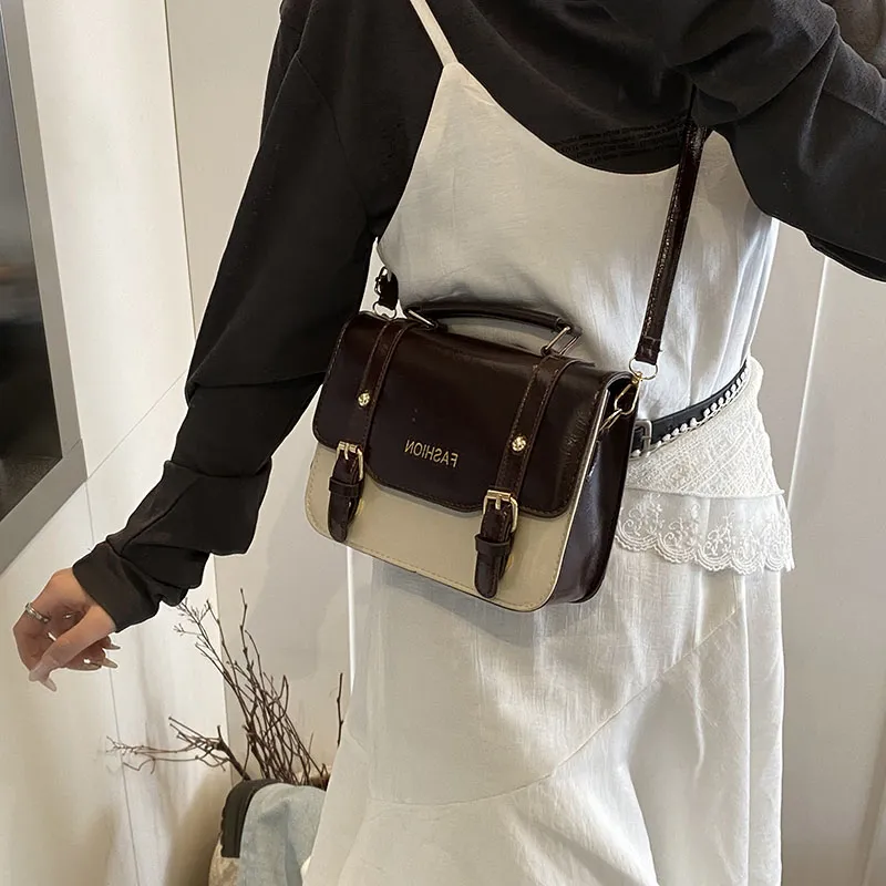Dusen Kangaroo PU One Shoulder Handbag Women's Multicolor-5