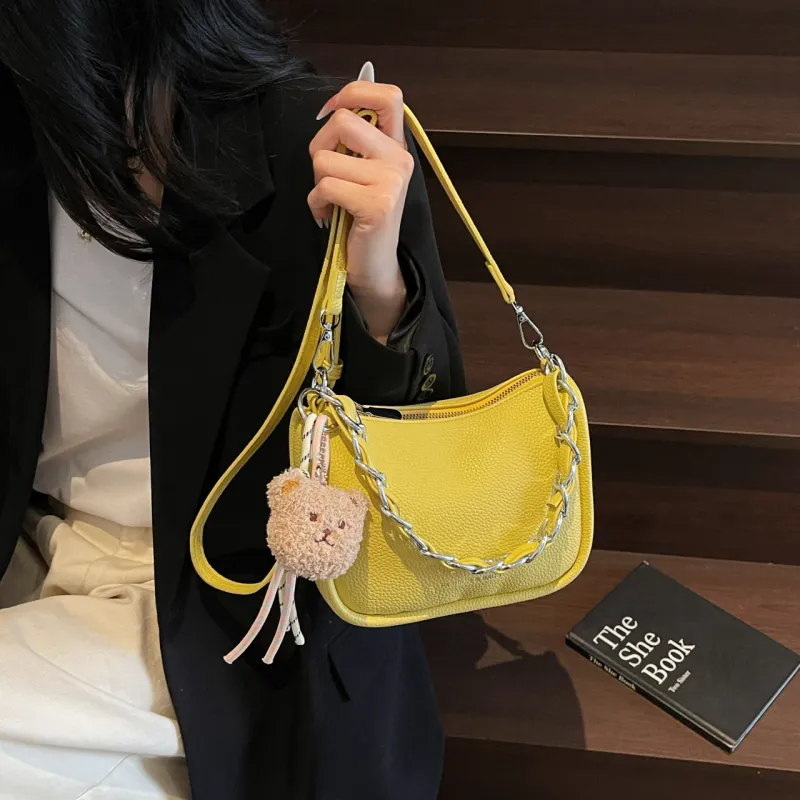 Dusen Kangaroo PU Shoulder Bag Regular Women's Multicolor-11