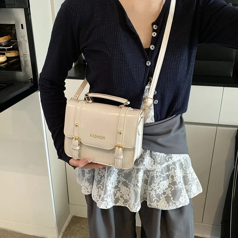 Dusen Kangaroo PU One Shoulder Handbag Women's Multicolor-11