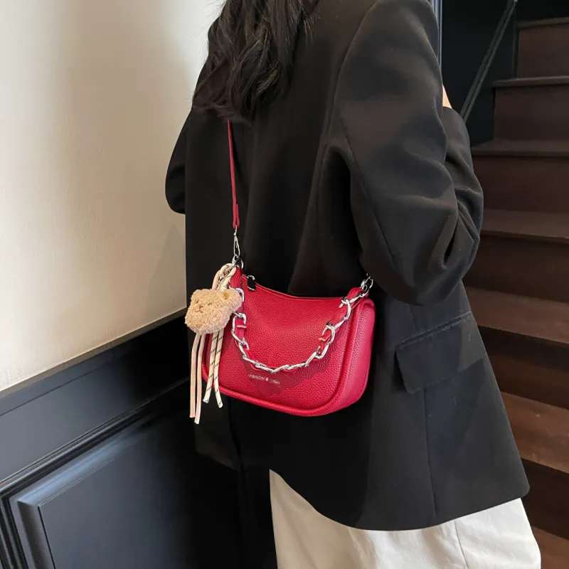 Dusen Kangaroo PU Shoulder Bag Regular Women's Multicolor-18