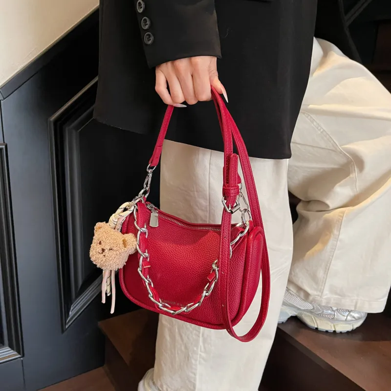Dusen Kangaroo PU Shoulder Bag Regular Women's Multicolor-17
