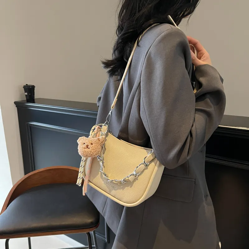 Dusen Kangaroo PU Shoulder Bag Regular Women's Multicolor-2