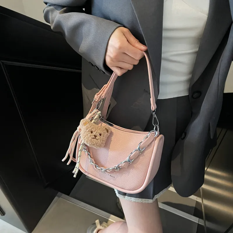Dusen Kangaroo PU Shoulder Bag Regular Women's Multicolor-23
