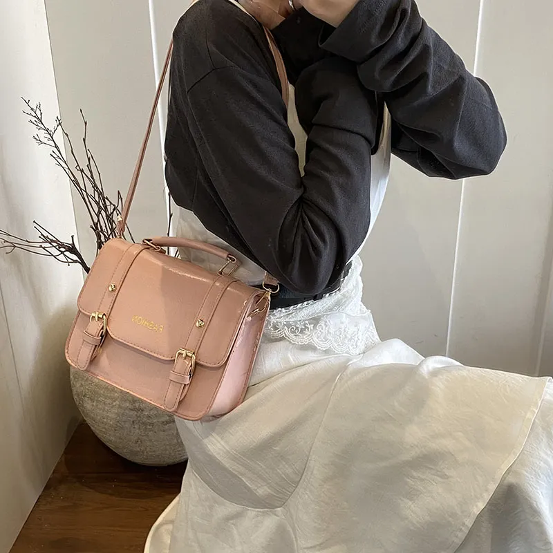 Dusen Kangaroo PU One Shoulder Handbag Women's Multicolor-21