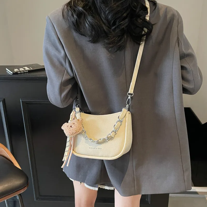 Dusen Kangaroo PU Shoulder Bag Regular Women's Multicolor-1