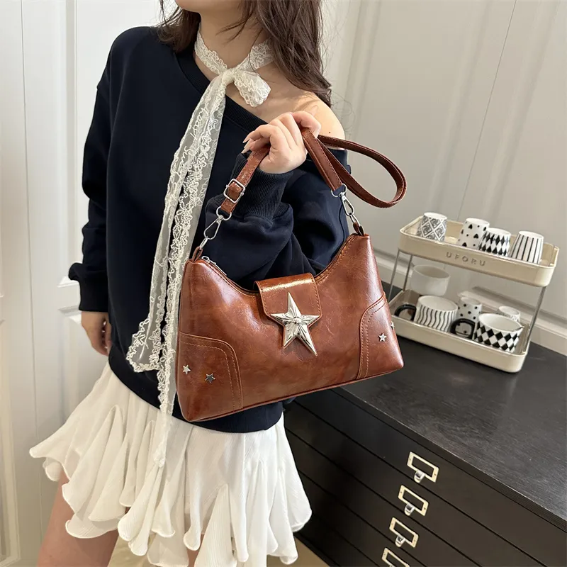 Dusen Kangaroo PU Crossbody Bag, Shoulder Bag Regular Women's Ecru/Black/Pink/Red/Light Brown-23