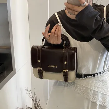 Dusen Kangaroo PU One Shoulder Handbag Women's Multicolor