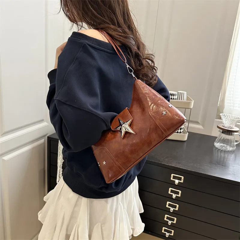Dusen Kangaroo PU Crossbody Bag, Shoulder Bag Regular Women's Ecru/Black/Pink/Red/Light Brown-25