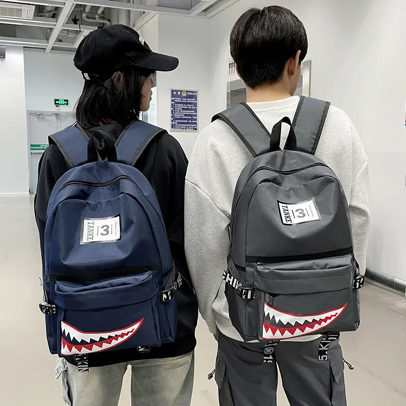 Dusen Kangaroo Nylon Backpack Regular Unisex White/Gray/Black/Army Green/Dark Blue-18