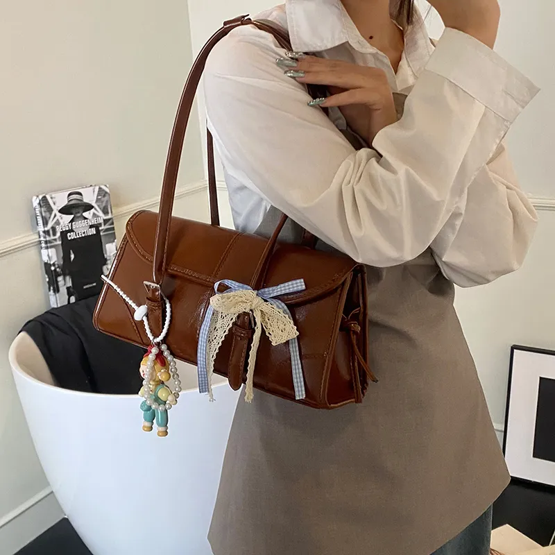 Dusen Kangaroo PU Shoulder Bag Women's Multicolor-19